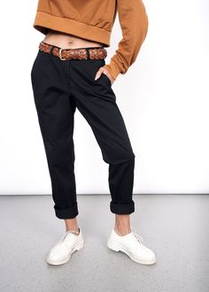 Ace Trouser | WILDFANG - Wildfang Gender Neutral Clothes, Classic Trousers, Boxy Tee, Cotton Chinos, Womens Size Chart, Tailored Trousers, Drawstring Pants, Striped Tee, Chinos Pants