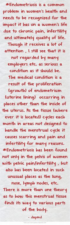 #Endometriosis - i wouldn't normally pin something like this, but it really is a sad a serious problem that goes unrecognized Endometrial Hyperplasia Natural Remedies, Endo Warrior Quotes, Endometrial Hyperplasia, Endo Warrior, Endometrioma Symptoms, Invisible Disease, Basic Facts