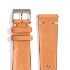 This leather watch strap in classic tan color with contrasting ecru stitching is truly a luxury strap. After sourcing the original Vacchetta Toscana vegetable tanned leather from Italy, each strap is then stitched by hand one by one by Italian artisans. This vintage inspired leather strap is also hand-brushed to give a special patina over time. Vachetta leather refers to a very high quality, vegetable tanned leather primarily used for high-end handbags, straps, and other luxury trim. Made popula Classic Leather Strap Watch Bands For Everyday Use, Vintage Leather Watch Accessories For Everyday Use, Leather Watch Bands For Everyday, Timeless Leather Watch Bands For Everyday, Vintage Leather Watch Accessories For Business, Classic Vintage Brown Watch Bands, Classic Watch Bands In Vintage Brown For Everyday Use, Classic Vintage Brown Watch Bands For Everyday Use, Business Leather Strap Watch Bands