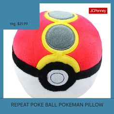 a red and black poke ball with yellow circles on it