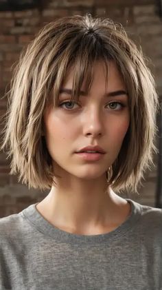 23 Stylish Medium Bob Haircuts 2024: Feathered, Side Swept & Shaggy Styles Short Hair With Bangs Bob, Artsy Haircut, Bobs With Fringe, Bob With Feathered Bangs, Blond Cacao, Medium Bob Haircuts, Haircuts 2024, Κούρεμα Bob, Medium Bob Haircut