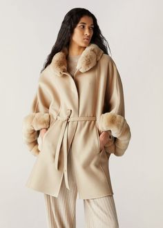 Salzburg Cape in Cashmere Inca Stone | Loro Piana Chinchilla Fur, Winter Furniture, Detachable Collar, Loro Piana, Salzburg, Formal Looks, Cashmere Coat, Collar And Cuff, Hip Length