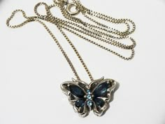 "The necklace is made with solid sterling silver featuring a gorgeous butterfly with a genuine mix of two shades of Blue Topaz stone, the butterfly size is 20 x 15mm with a 19\" inches chain, weight is 6.8 grams, the necklace is very well made is in excellent condition." Sterling Silver Butterfly Necklace For Formal Occasions, Formal Sterling Silver Butterfly Necklace, Elegant Blue Sterling Silver Butterfly Necklace, Dream Accessories, Love Butterfly, Butterfly Fashion, Infinity Pendant, Blue Topaz Stone, Dope Jewelry