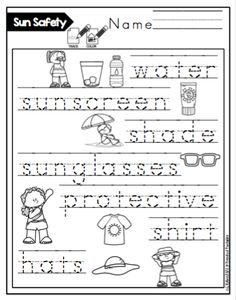 the worksheet for summer writing practice with pictures and words to help students learn how to