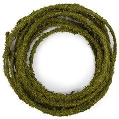 moss covered rope on white background with clipping for use in decoration or as an object