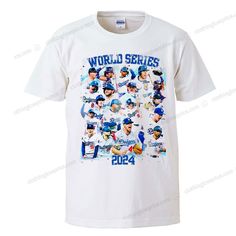 a t - shirt with the baseball team's world series logo and numbers on it