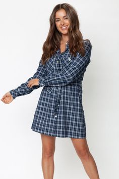 Cozy up to this little plaid dress for winter with boots and wooly tights! It's made of the softest cotton flannel and features two large front pockets and an adjustable belt. Ethically made in USA Fit is: Loose with waist belt Fabric - 100% cotton Wash cold, hang dry Dress For Winter, Flannel Dress, Adjustable Belt, Plaid Dress, Cotton Flannel, Winter Dresses, Fall Dresses, Waist Belt, Dresses Xs