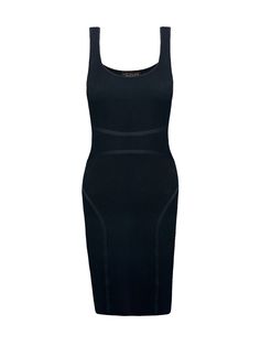 360º piping detail Ribbed Double scoop neck Bodycon (adheres to body) Medium stretch Slip on Midi length Thick but breathable True to size 75% Rayon 25% Polyester Design Shapes, Glam Dresses, Knit Midi, Knit Midi Dress, Black Midi Dress, Everyday Look, Perfect Dress, Piping, Midi Length