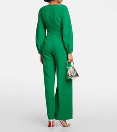 Find EMILIA WICKSTEAD Pattie Crêpe Jumpsuit on Editorialist. Material: 95% polyester, 5% elastane. Care instructions: hand wash. Made in the UK. Designer color name: Jade Green. Lining: 100% polyester. Closure: zipped back. Crepe Jumpsuit, Emilia Wickstead, Green Jumpsuit, Jade Green, Color Name, Color Names, Fashion Styles, About Uk, Color Design