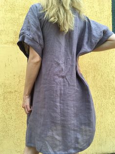 "Loose linen tunic with pockets. Great choice when you need comfortable and stylish outfit combination. You can wear it with trousers, leggings, shorts, skirts. The good thing about tunics is that you can wear them also by themselves with nothing or for example as beach cover ups. Linen tunic dress is perfect for warm days and vacation. As linen regulates body temperature, is lightweight and really absorbent, which makes it the perfect fabric for summer. ABOUT Length of this linen tunic in front Bohemian Linen Tunic Dress, Oversized Casual Linen Dress For Beach, Oversized Casual Linen Beach Dress, Cotton Linen Dress With Pockets For Vacation, Spring Linen Beach Dress With Pockets, Summer Beach Shift Linen Dress, Oversized Ramie Summer Dresses, Oversized Linen Beach Dress For Summer, Summer Lagenlook Linen Dress For Daywear