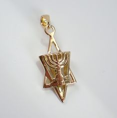 Vintage 14K Yellow Gold Star of David Charm Pendant. This charm is Solid 14K Yellow gold and weighs 3.3 grams. This Star is reversable and can be worn on either side, one side has a Menorah on it, the other side has Hebrew script cutout in the star and measures 27 X 12.5 mm without the bail. I will ship this pendant promptly in a gift pouch. Yellow Gold Anniversary Rings, Vintage Diamond Wedding Bands, Judaica Jewelry, Bridal Jewelry Vintage, Gold Anniversary Rings, Open Heart Necklace, Star David, Star Of David Pendant, Jewish Jewelry