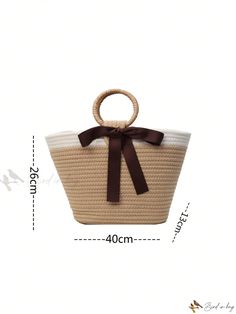 Bird in Bag - Artisanal Handwoven Bag with Ribbon Bowknot Detailing - Stylish and Versatile for Photoshoots, Beach Trips, and Summer Fashionistas Summer Bucket Bags As Gifts, Summer Bucket Bag For Gift, Summer Bucket Bag Gift, Summer Style Bucket Bag For Gift, White Woven Handheld Straw Bag, White Handheld Woven Straw Bag, Handheld White Woven Straw Bag, Brown Straw Bag For Summer Gift, Summer Gift Bucket Bag