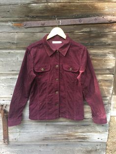 "Purple Corduroy Women's Shirt Long Sleeve Blouse Small Shirt Comfortable Everyday Shirt Wine Red Grandmother Shirt Estimated size: S Measurements (lying flat): Shoulders: 15,7\" / 40 cm Pit to pit: 17,7\" / 45 cm Sleeve: 23.6\" / 60 cm Waist :17,3\" / 44 cm Length: 22,4\" / 57 cm Please check measurements to insure a proper fit. Remember to allow yourself some extra room for movement. You can compare these with something from your closet that fits you well. This Shirt will come to you freshly l Fall Top With Corduroy Collar, Fall Solid Top With Corduroy Collar, Solid Top With Corduroy Collar For Fall, Solid Tops With Corduroy Collar For Fall, Collared Burgundy Top With Button Closure, Burgundy Collared Top With Button Closure, Corduroy Tops With Button Closure, Solid Corduroy Tops With Button Closure, Burgundy Long Sleeve Shirt For Fall