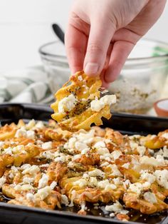 lemon feta fries are an easy appetizer for any party