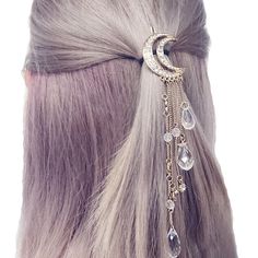 Crystal Moon Hair Clip Princess Hairstyles, Style Japonais, Twist Headband, Crystal Hair, Jewelry Wedding, Hair Piece, Hair Accessories For Women, Haiti, Lany