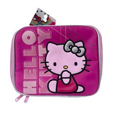 Fashionable and adorable girl's lunch bag inspired by Hello Kitty. Size approx 9"W x 7"H x 3"D. Made of satin shiny pink cordura Size: One Size.  Color: Black.  Gender: female.  Age Group: adult. Cute Rectangular Pink Lunch Bag, Pink Rectangular School Lunch Bag, Rectangular Pink Lunch Bag For School, Rectangular Pink School Lunch Bag, Playful Pink Rectangular Lunch Bag, Playful Pink Lunch Bag For Back To School, Cute Pink Lunch Bag For Back To School, Cute Pink Lunch Box For Back To School, Pink School Lunch Bag For End Of School Year