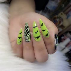 Bat Nails, Horror Nails, Holloween Nails, Witch Nails, Halloween Press On Nails, Cute Halloween Nails