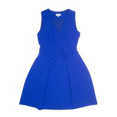 CLAUDIE PIERLOT Bow A-Line Dress Blue Sleeveless Knee Length Womens UK 10 Blue Sleeveless V-neck Dress For Work, Sleeveless Blue Workwear Dress, Chic Royal Blue Sleeveless Mini Dress, Royal Blue Sleeveless Mini Dress, Blue Sleeveless Dress For Work, Blue Sleeveless Workwear Dress, Casual Royal Blue Sleeveless Dress, Royal Blue Sleeveless Mini Dress For Spring, Royal Blue Sleeveless Dress For Work