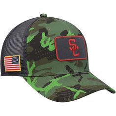 Sport this Nike Classic99 Trucker hat on USC Trojans game day to show your Veterans Day appreciation and team spirit. A bold USC Trojans patch on the front panels stands out against the eye-catching camo. In addition, mesh panels promote breathability, while the snapback closure adjusts to a comfortable fit. Usc Trojans, Veterans Day, Mesh Panel, Team Spirit, Snapback Hat, Men's Nike, Snapback Hats, Game Day, Nike Men