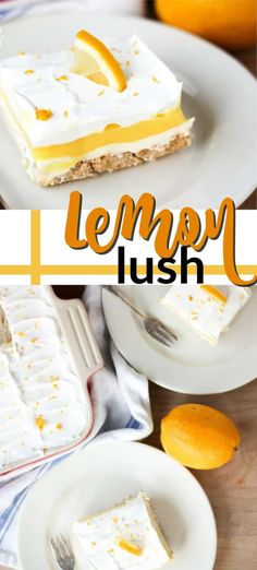 this lemony lush dessert is made with only three ingredients and has a graham cracker crust