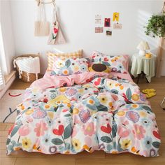 PRICES MAY VARY. 【Aesthetic Duvet Cover 】: ♥♥3 Pieces cute floral boho duvet cover twin size creates a new standard in softness and breath ability,feature with luxury soft cotton and various color floral printing designer,best choice for your room decor 【Twin Size Duvet Cover】: 3 Piece Floral Duvet Cover Bedding Sets = 1 x Twin Duvet Cover (68"x86") + 2 x Pillow Shams (20"x26") 【Material】:100% Soft Cotton ,Our natural boho duvet cover set is effective for people who are very critical of quality, Kids Floral Bedding, Aesthetic Bedding, Pink Bedding Set, Flower Duvet Cover, Floral Bedding Sets, Kids Duvet, Flower Duvet, Bedding Comforter, Kids Duvet Cover