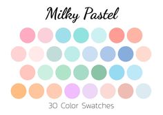 the color swatches for milky pastel are all different colors and sizes, but there is