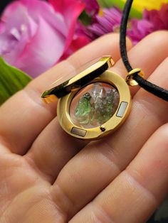 "Made to Order ~ GOLD Moldavite & Herkimer Diamond Locket Pendant : I absolutely love working with moldavite! It is my original love, as it was the first stone I could ever feel the energy pulsing out of. My face got flush, my hands sweaty, and my heart started beating quicker...I later learned this \"moldavite flush\" is the cause of your heart chakra being opened. Moldavite is known as a rapidly tranformational stone and I do believe it's an important one for us to share the love and knowl Spiritual Gold Electroformed Jewelry, Nickel-free Gold Crystal Necklace As Gift, Nickel-free Gold Crystal Necklace Gift, Nickel Free Gold Crystal Necklace Gift, Gold Nickel-free Crystal Necklace Gift, Spiritual Gemstone Jewelry For Keepsake, Unique Gold Healing Jewelry, Gold Nickel-free Crystal Necklace For Gifts, Gold Electroformed Round Jewelry