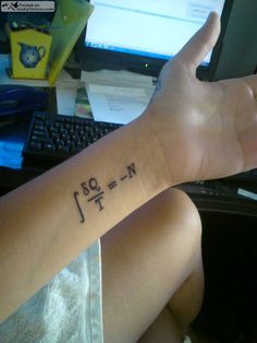 a person's arm with a tattoo on it that says, i love math