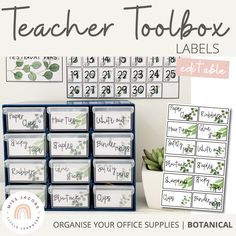 the teacher toolbox labels are organized and ready to be used for school supplies or office supplies