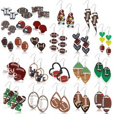 PRICES MAY VARY. Package Inclusion: each package includes 24 pairs of football earrings; Exquisite and cute full of sport elements you can share some with friends and loved ones; The different football styles can let you choose as you like Comfortable to Wear: our football earrings are crafted from wooden materials, which are safe and easy to use; Earrings are lightweight that you can wear comfortably for a long time without a burden Football Themed: these sports earrings are good for football l Wooden Football, Sports Earrings, Football Jewelry, Football Earrings, A Burden, Stud Style, Recipes Homemade, Women Party, Earrings Stud