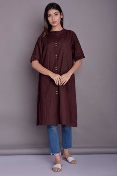 "Shirt dress for Women, Long Shirt for Women, Patch pocket shirt, Linen Washed Soft Shirt, Indian Kurta - Custom made by Modernmoveboutique >DESCRIPTION< - loose and roomy - patch pocket - elbow sleeve - made from Linen blend. The fabric is of medium weight (185 g). - the model is 172 cm high (regular XS - S) and is wearing size S. - color in the picture - COFFEE BEAN (Please choose any other color on the right). >COLOR< NOTE - The shirt is available in 25 colors. - We found out the Solid Color Cotton Shirt Dress For Work, Solid Cotton Shirt Dress With Pockets, Cotton Shirt Dress With Pockets For Work, Cotton Short Sleeve Shirt Dress With Buttoned Pockets, Short Sleeve Shirt Dress With Buttoned Pockets For Work, Casual Shirt Dress With Buttoned Pockets For Work, Casual Half Sleeve Relaxed Shirt Dress, Casual Half Sleeve Relaxed Fit Shirt Dress, Casual Short Sleeve Shirt Dress With Buttoned Pockets