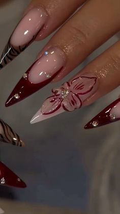 Cherry Cola Nails Designs, Cherry Red Acrylic Nails, Cherry Nails Long, Red And White Cherry Nails, Coffin Cherry Nails, Cherry Cola Nails, Cheery Nail Acrylic, 2025 Nails, Nails Collection