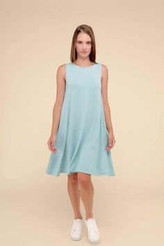 Introducing our Sleeveless Flared Dress with Side Pockets, a versatile and practical addition to your wardrobe.  🌟 Tag a friend who would love this! #FashionGoals #FeelGoodFashion #StyleInspo #OutfitOfTheDay #Fashionista #WardrobeEssentials #ChicAndTrendy #OOTD Flared Mini Dress, Flared Dress, Women's Casual Style, Spring Dress, Sheer Fabrics, Boutique Dresses, Rompers Women, Beach Dress, Active Wear For Women