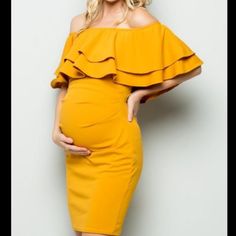 Nwot Specially Designed To Be Simple, Stylish, But Yet Comfortable And Complementing Through All Stages Of Pregnancy. Fitted, With Pleated Sides. Price Is Firm! J Yellow Fitted Maternity Dress, Fitted Yellow Maternity Dress, Stages Of Pregnancy, Be Simple, Pregnancy Stages, Maternity Dress, Maternity Dresses, Mustard Yellow, Baby Showers