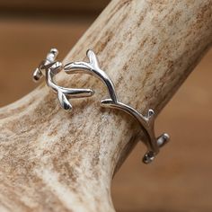 Daughter Rings, Antler Bracelet, Outdoorsman Gifts, Twig Branch, Antler Jewelry, Whitetail Bucks, Antler Ring, Branch Ring, Mule Deer