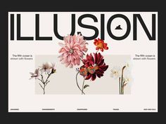 the cover of illusion magazine with flowers on it