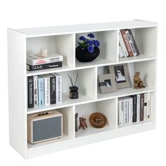 PRICES MAY VARY. [Roomy Storage Space]: The bookshelf has a total of 8 open compartments (6 small cubes and 2 large cubes), providing you with a classified storage solution. Each large cube measures 23”x 12”x 10.5”(L x D x H), while the small cube measures 15” x 12” x 10.5”(L x D x H). Thus, you can store and display items in an orderly manner, such as books, CDs, souvenirs, potted plants, decorations, clothes, etc. [Durable & Stable Structure]: Made of thickened E0 grade particleboard and premi Cube Bookcase, Open Shelf, Open Storage, Display Cabinet, Storage Cabinet, Bookcase, Living Room, Wood, Books