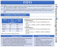 a flyer with information about fifo's financial statement and the cost of it