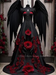 Vampire Gothic Wedding Dress, Alt Wedding Dress, Alt Dresses, Demon Dress, Emo Dress, Gothic Gowns, Dark Beauty Fashion, Vampire Dress