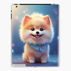 a cute little dog with a blue bandanna around its neck ipad case / skin