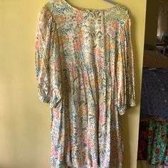 Beautiful Uncle Frank Dress/Tunic In Cream, Olive, Pink, Orange And Aqua. Lined, 100% Cotton. Nwot And There Appears To Be No Listed Content For The Lining. Orange And Aqua, Uncle Frank, Dress Tunic, Pink Orange, Tunic Dress, Midi Dress, Womens Dresses, Cream, Orange