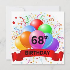 a 90th birthday card with balloons and streamers