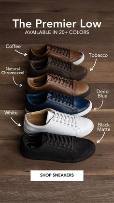 The highest-quality leather sneakers sold directly to you at the lowest sustainable price possible. Available in over 20 colors! Thursday Sneakers, Thursday Boot Company, Thursday Boots, Best Leather, Boot Companies, Trendy Fall Outfits, Casual Accessories, Blue White And Black, Leather Cleaning