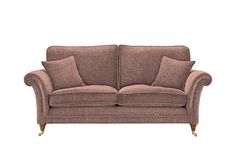 an image of a couch with pillows on the top and bottom half, in brown color