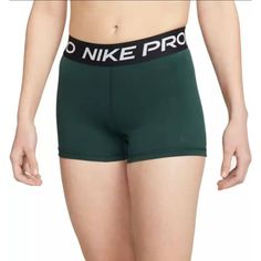 Designed To Support You Through High-Intensity Training And Competition, The Nike Pro Shorts Feature A Body-Hugging Fit With Moisture-Wicking Dri-Fit Technology To Keep You Cool, Comfortable And Concentrated On The Next Rep. Features: * Performance Shorts * Body-Hugging Fit Makes An Ideal Base Layer * Dri-Fit Technology Wicks Moisture To Keep You Dry And Comfortable * Flat Elastic Waistband Offers A Smooth Fit That Stays In Place * 3 Inseam Offers Ample Coverage Without Restricting Mobility * Fl Nike Green Athletic Shorts With Built-in Shorts, Nike Bottoms Medium Support For Sports, Nike Green Moisture-wicking Bottoms, Green Nike Athletic Shorts For Sports, Nike Green Activewear Short Length, Green Nike Shorts For Running, Nike Green Running Shorts, Nike Green Moisture-wicking Shorts, Nike Green Moisture-wicking Athletic Shorts