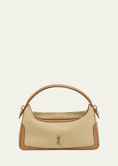 Saint Laurent YSL Camera Top-Handle Bag in Canvas and Leather - Bergdorf Goodman Travel Size Perfume, Evening Flats, Canvas Crossbody Bag, Pump Sandals, Platform Pumps, Handle Bag, Bergdorf Goodman, Top Designers, Handbags On Sale