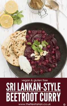 an image of a plate with food on it and the title text overlay reads srilan style beetroot curry