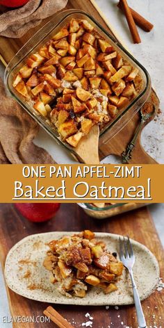 one pan apple cinnamon baked oatmeal is the perfect breakfast for busy mornings