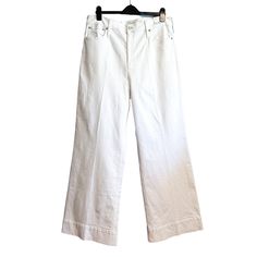 J. Crew Wide Leg Trouser Style White Denim Jeans Nwt Size 34 Retail $158 Details: Wide Leg Trouser Look Hi Rise Flattering Solid White Condition: Nwt, No Apparent Flaws, Approx. Measurements: Waist - 18" Rise - 15" Inseam - 32" Classic, Summer, Spring, Preppy, Nautical, Coastal, Weekend, Streetwear, Curvy, Chic, Classy, Classic, Closet Staple, Elevated Denim, On Trend, Red White Blue, 4th Of July, Versatile, Weekend, White Relaxed Fit Cropped Jeans For Work, White High Rise Cropped Jeans For Work, White Cotton Cropped Jeans For Work, White Cropped Jeans For Office Casual, White Flare Jeans With Five Pockets For Work, White High-waist Jeans For Work, White Denim Jeans For Work, White Mid-rise Flare Jeans For Work, High Waist White Flare Jeans For Work