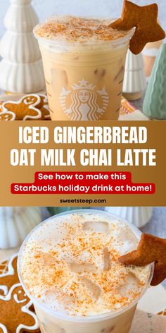 iced gingerbread oat milkshake with text overlay